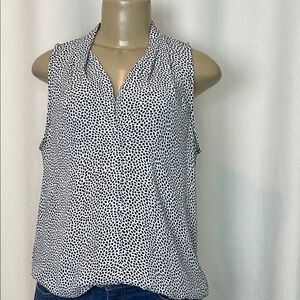 Vince Camuto Sleeveless Dotted Blouse Size S